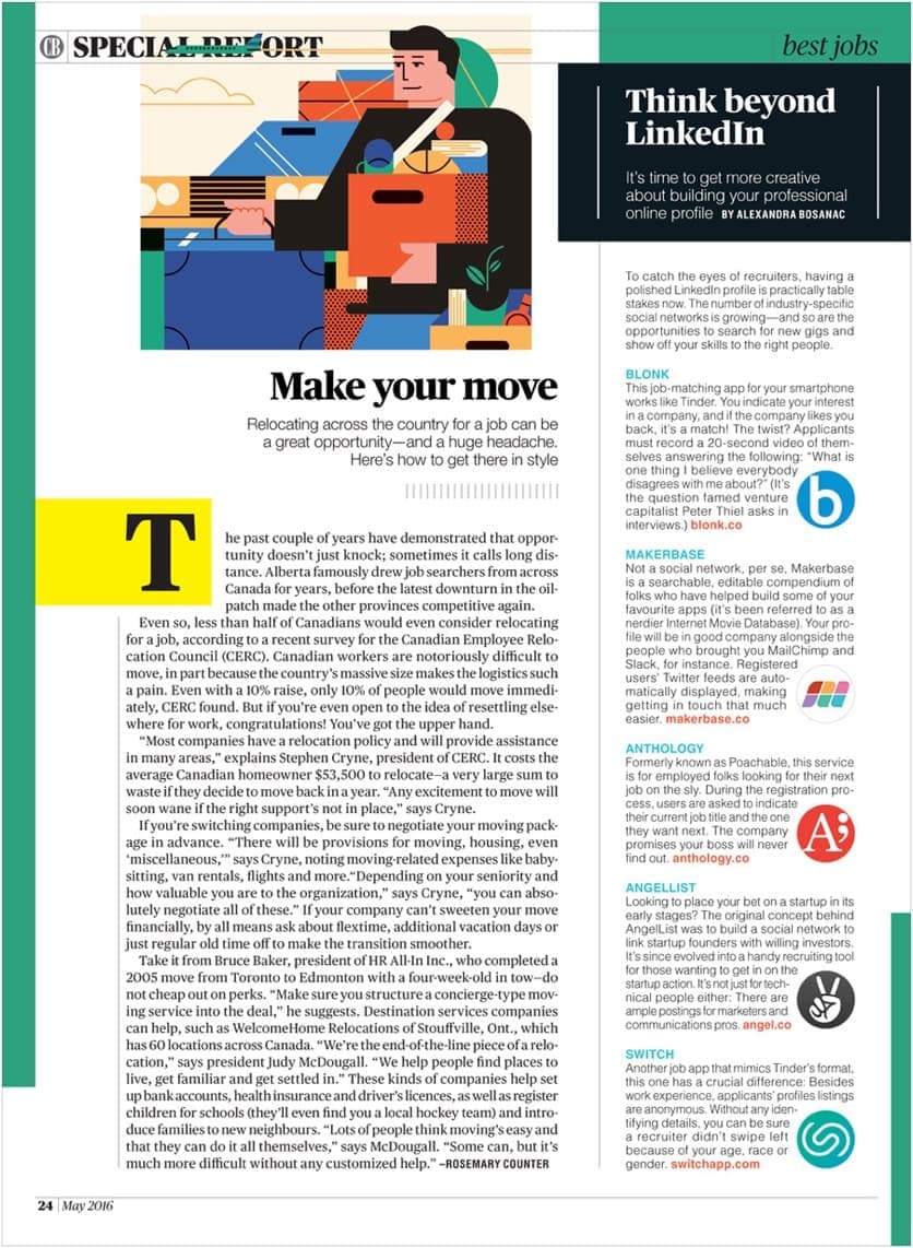 Image from Canadian Business magazine designed by Stephanie Firka.
